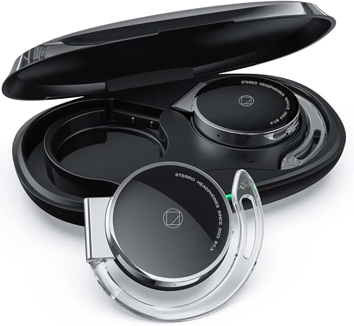Wireless open ear headphones with microphone