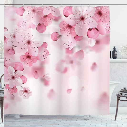 Floral Shower Curtain Pale Pink 69x70 Inches