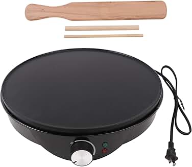 Electric Crepe Maker with Batter Spreader and Spatula
