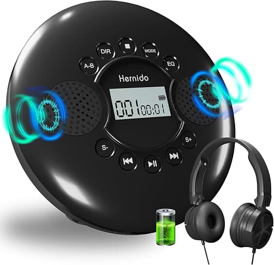 Portable CD Player with Speakers and USB