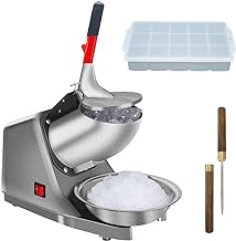 Electric Shaved Ice and Snow Cone Machine with Ice Pick and Tray