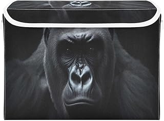 Large Black Collapsible Storage Basket with Lid and Handle