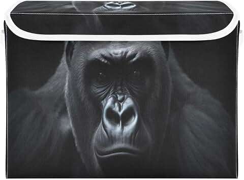 Large Black Collapsible Storage Basket with Lid and Handle