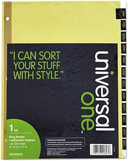 Deluxe Leather-Like Jan-Dec Tab Dividers with Gold Printing