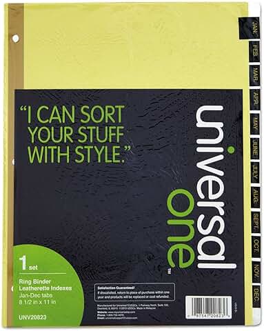 Deluxe Leather-Like Jan-Dec Tab Dividers with Gold Printing