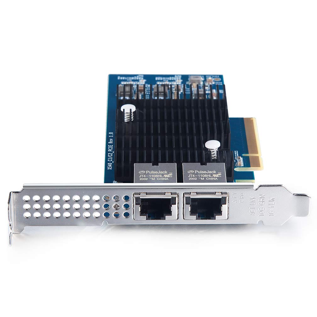 10Gb PCI-E NIC Network Card, Dual Copper RJ45 Port, with Intel X540 Controller, PCI Express Ethernet LAN Adapter Support Windows Server/Windows/Linux/ESX, Compare to Intel X540-T2