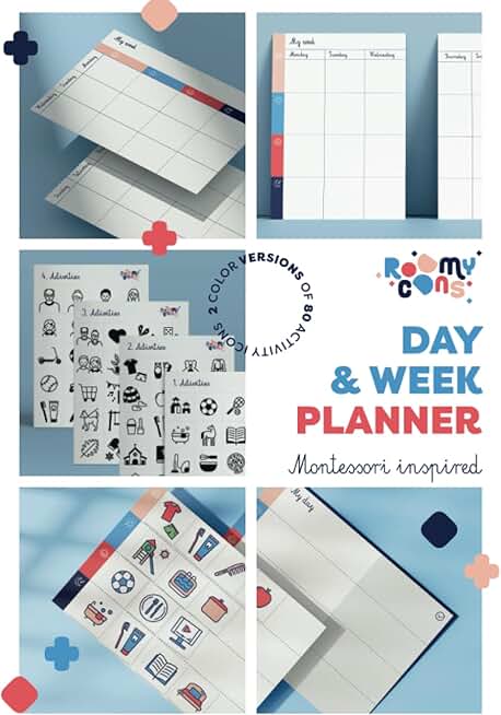 Printable Day and Week Planner with 80 Activity Icons