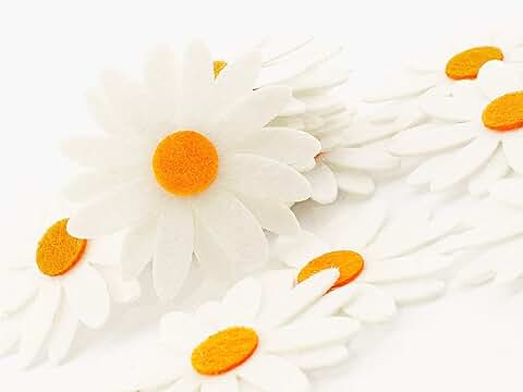 Small Double Layer Felt Daisy Embellishments for Crafts