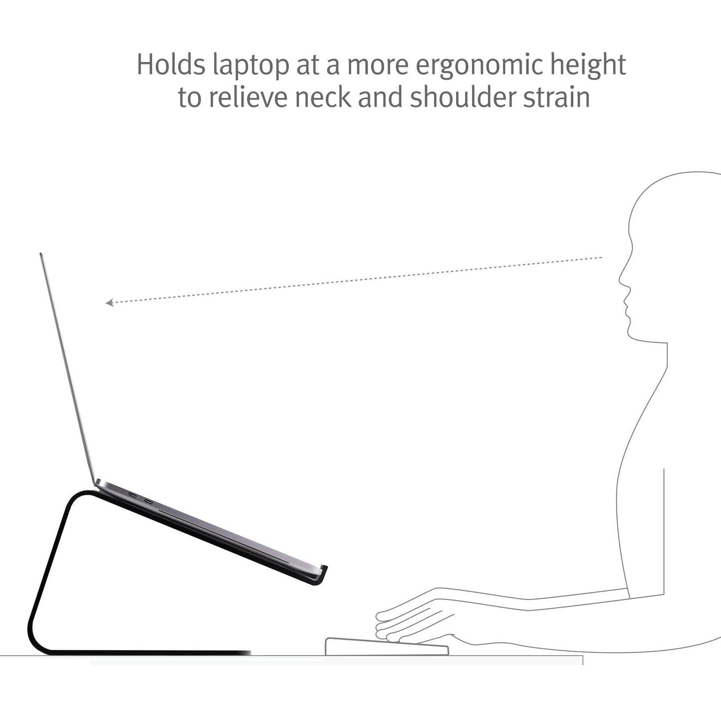 Curve for MacBooks and Laptops | Ergonomic desktop cooling stand for home or office (matte black)