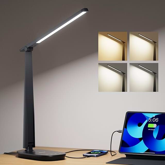 LED Desk Lamp with Touch Control and Adjustable Head