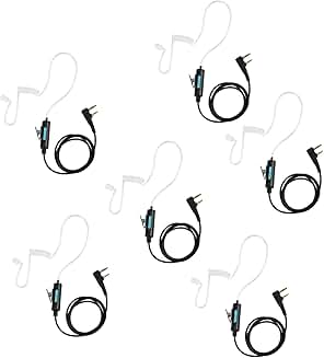 6 Pack Walkie Talkie Earpiece with Mic and Acoustic Tube