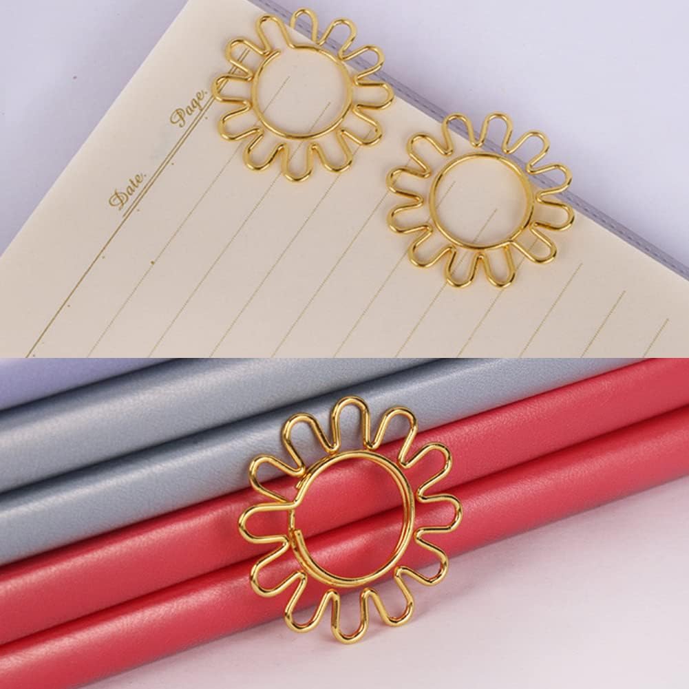 10 Sunflower Metal Paper Clips for Organizing Documents