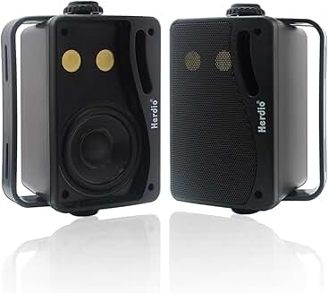 Outdoor 3.5-Inch Waterproof Wall Mount Speakers, 200W Pair