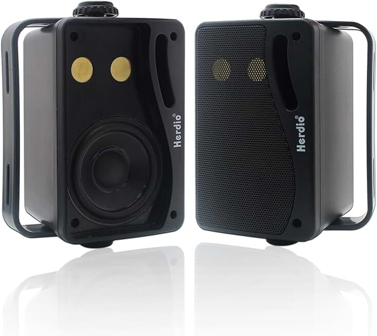 Outdoor 3.5-Inch Waterproof Wall Mount Speakers, 200W Pair