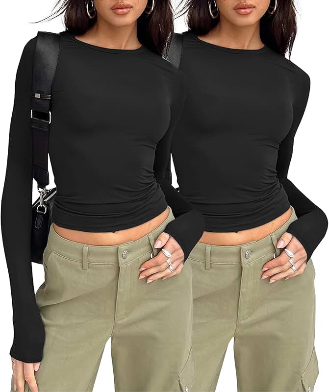 Two-Piece Long Sleeve Casual Fitted Shirts for Women