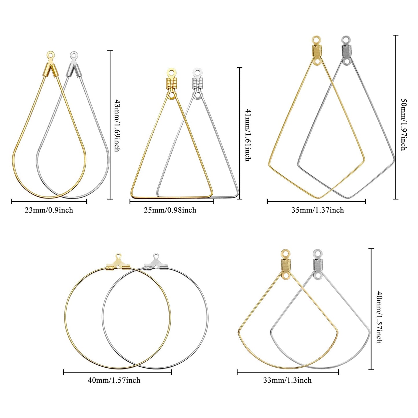 80pcs Beading Hoop Earrings Set for Jewelry Making