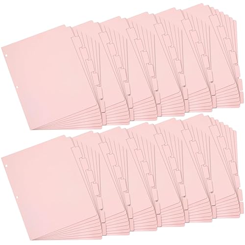 Pink Letter Size Binder Dividers with Tabs, 96 Pack
