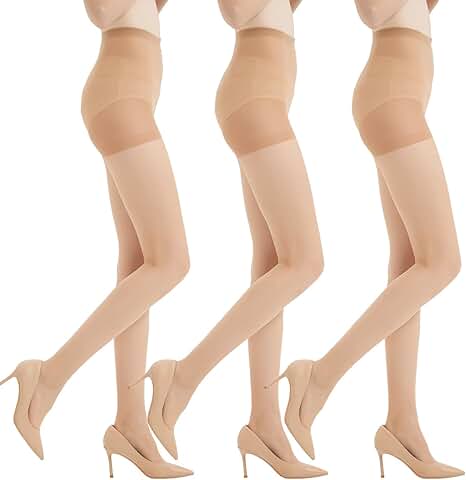 Three Pairs of Women's Sheer 20D Black Tights