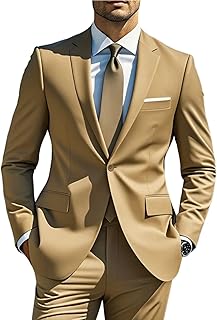Men's Regular Fit 2-Piece Suit for Formal Events