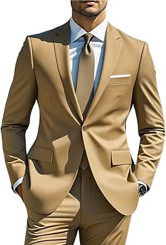 Men's Regular Fit 2-Piece Suit for Formal Events