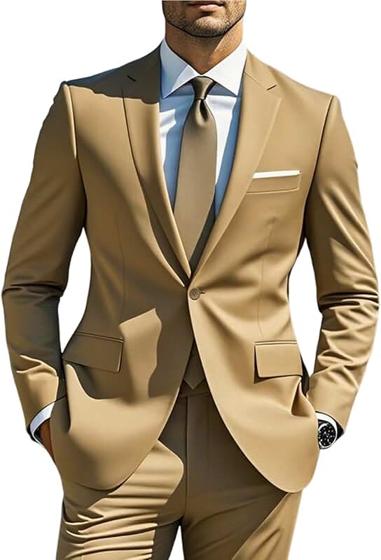 Men's Regular Fit 2-Piece Suit for Formal Events