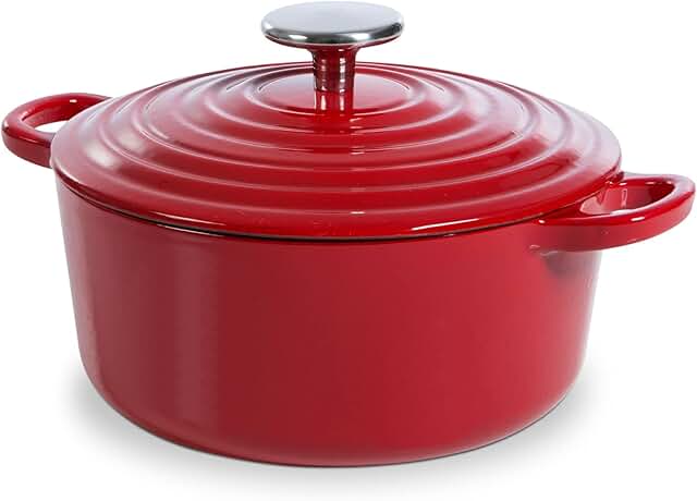 Enameled Cast Iron Dutch Oven, 2.6 Quart, Chili Red