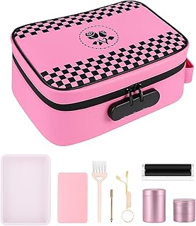 Large Pink Storage Bag with 7 Items and Lock