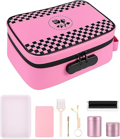 Large Pink Storage Bag with 7 Items and Lock