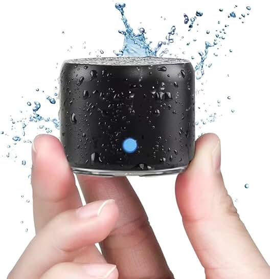 Compact waterproof Bluetooth speaker for travel and shower