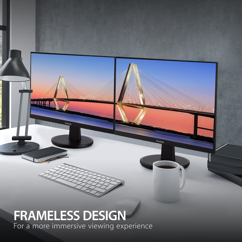 VS2247-MH 22 Inch 1080p Monitor with 75Hz, Adaptive Sync, Thin Bezels, Eye Care, HDMI, VGA Inputs for Home and Office