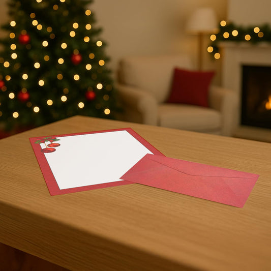 Red Bulb Holiday Paper and Envelope Set