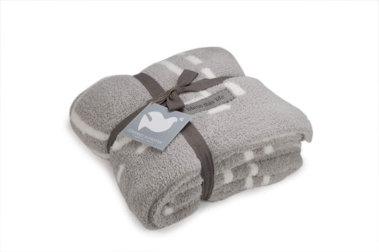 Covered in Prayer Reversible Throw Blanket, Oyster/Pearl Color