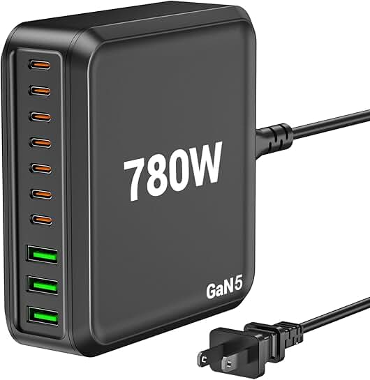 780W 10-Port USB C Fast Charger Station