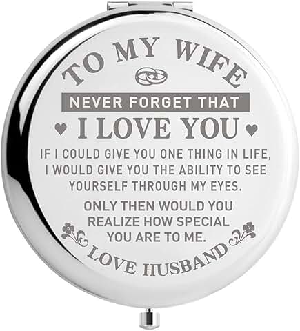 Travel Makeup Mirror for Wife, Romantic Gift for Her