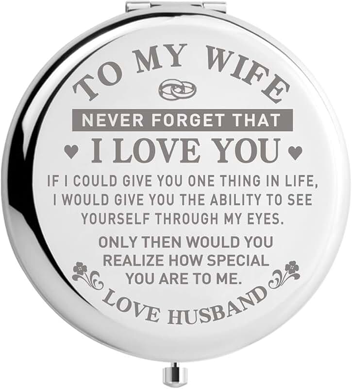 Travel Makeup Mirror for Wife, Romantic Gift for Her