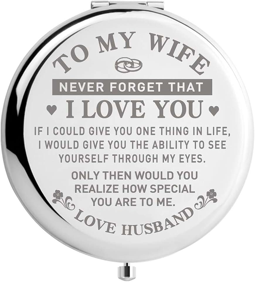 Travel Makeup Mirror for Wife, Romantic Gift for Her