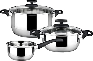 5-Piece Stainless Steel Cookware Set with Stockpot and Saucepan