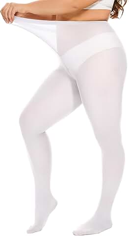 Plus Size Soft Solid Color Semi-Opaque Tights