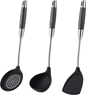 Silicone Wok Utensil Set with Ladle and Skimmer