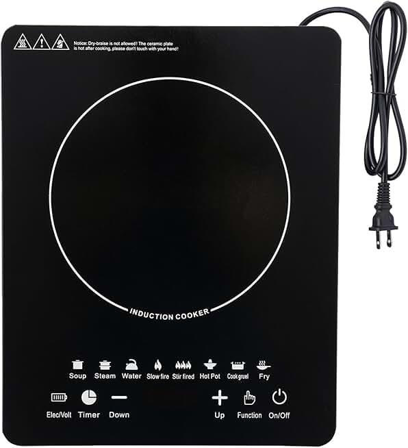 Portable 750W Electric Hot Plate with 8 Temp Levels