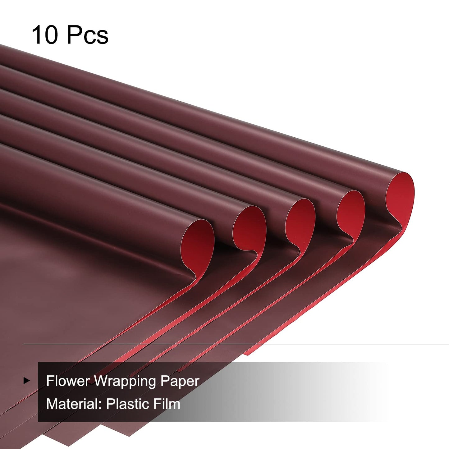10-Piece Waterproof Double Sided Color Flower Wrapping Paper