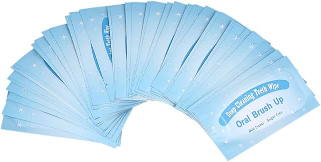 Mint-flavored oral finger wipes for cleaning and whitening, 100 pcs