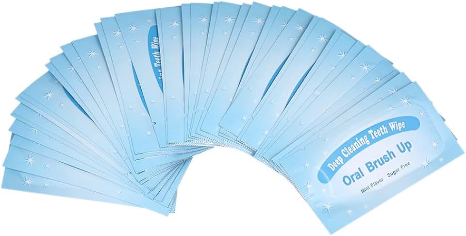 Mint-flavored oral finger wipes for cleaning and whitening, 100 pcs