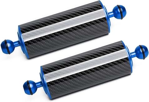 Blue 8-inch Carbon Fiber Underwater Float Arm (2 Pack)