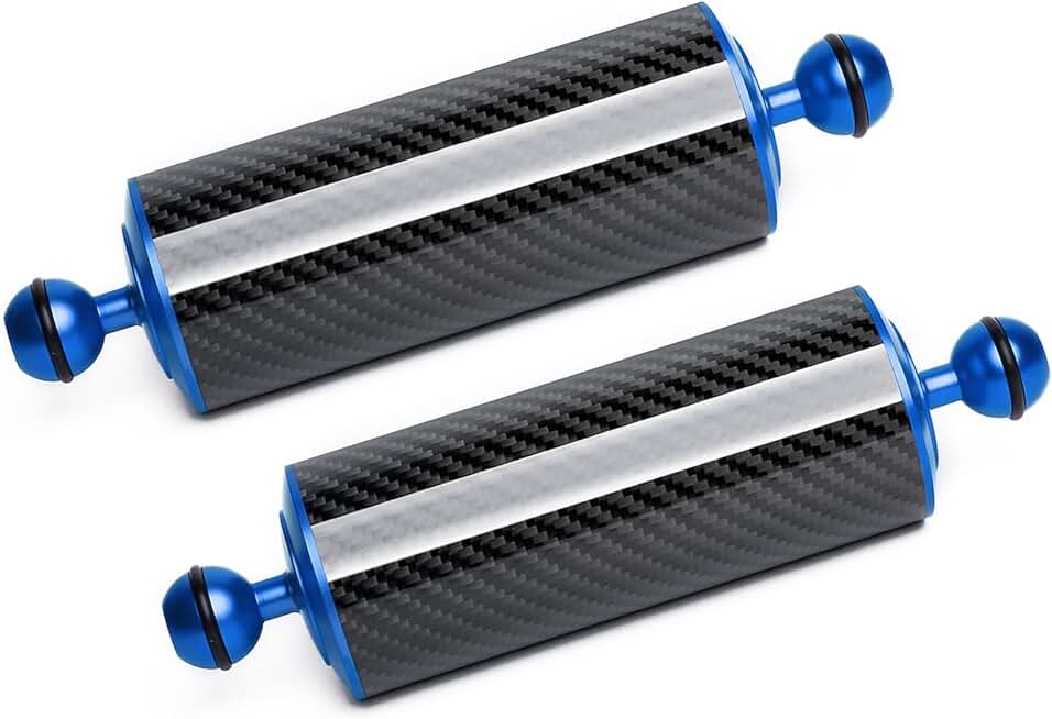 Blue 8-inch Carbon Fiber Underwater Float Arm (2 Pack)