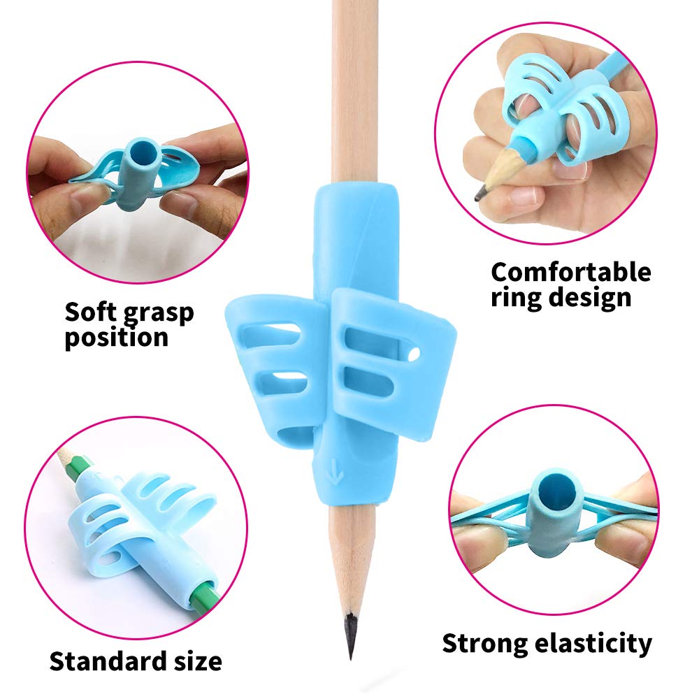 Pencil Gripper Set for Kids, Toddler Handwriting Aid (3 Pack)