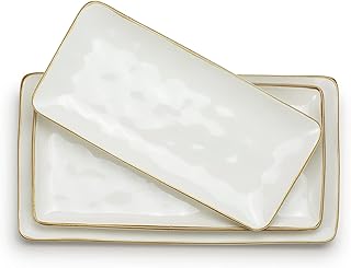 Rectangular Serving Platter, 15.67/14.1/12.6 Inch, White