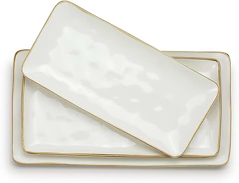 Rectangular Serving Platter, 15.67/14.1/12.6 Inch, White