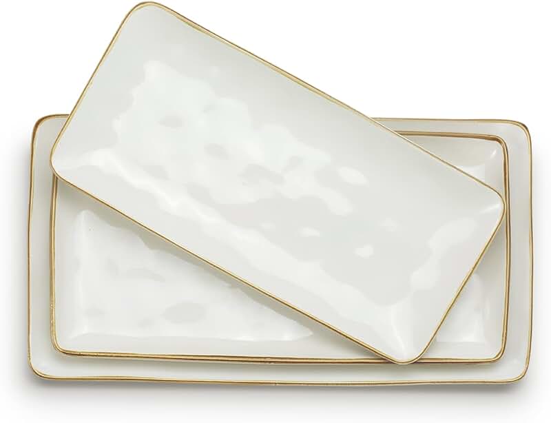 Rectangular Serving Platter, 15.67/14.1/12.6 Inch, White