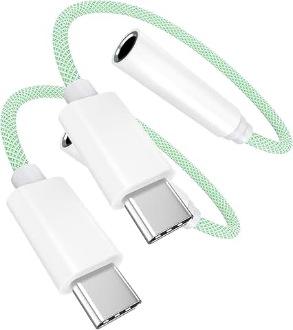 USB C to 3.5mm Headphone Adapter, 2 Pack